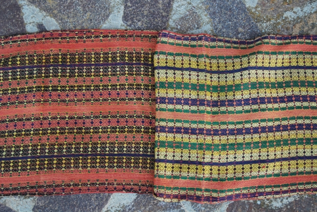 Uzbekh vintage handloom woven shawl - cm 42x420
more pics here: http://www.facebook.com/media/set/?set=a.10150252111679258.368324.358259864257

                      