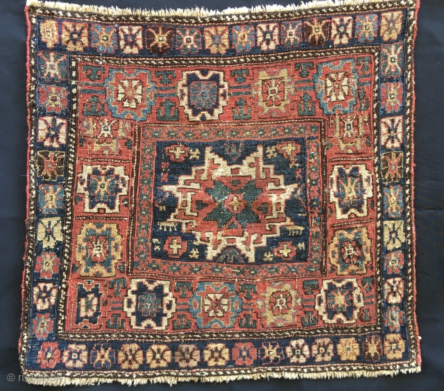 Top Shahsavan Lesghi Star❤️ Sumack bag face
Cm 52x54. Mid 19th century.
Rich, primitive weaving, beautiful saturated natural dyes. 
In good condition, no restorations, no holes, no painting.
Already part of different American & European  ...