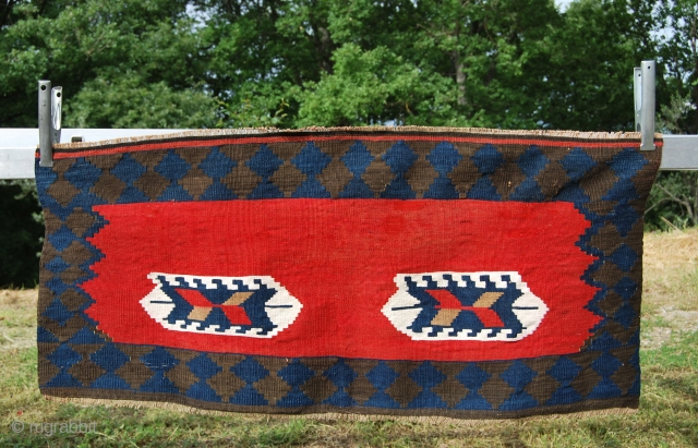 Karabagh kilim mafrash panel. Early 20th century. Cm 50x100 ca. Good condition.
See more pics on fb: https://www.facebook.com/media/set/?set=a.10151690333839258.1073741856.358259864257&type=3
Or  on Picasa: https://picasaweb.google.com/102077108999072625754/KARABAGHKILIMMAFRSHSIDEPANEL?noredirect=1
P.S. last pic is another story, but this time we have a  ...