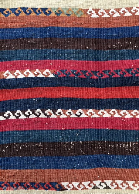 Nothing special, but worth having a look. Eastern Anatolia kilim fragment. Cm 41x57. Over 100/120 years old, terrific natural colors, minimalistic pattern. Definitely a small jewel.       