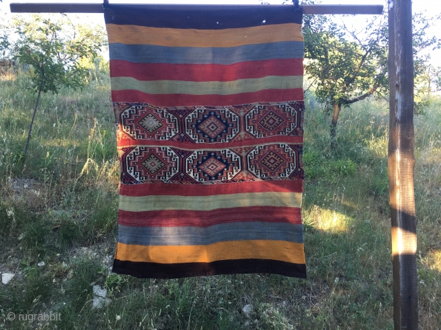 Anatolia storage bag or cuval. In very good condition. That light bluish might not be natural. Lovely piece.               