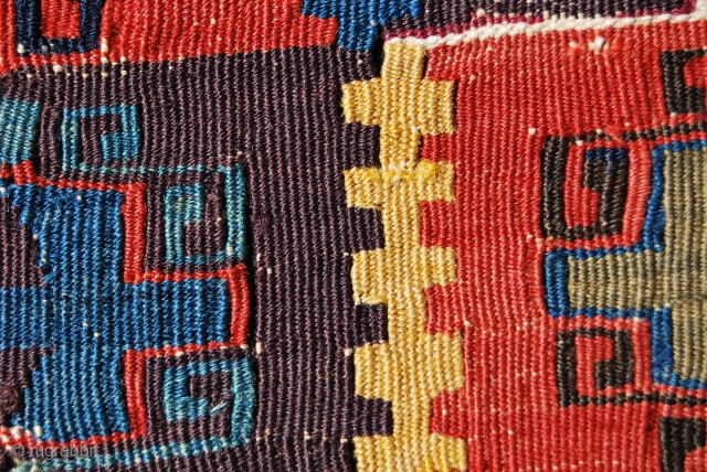 Wonderful East Anatolian kilim fragment. Cm 190x120 ca. At least early 19th century. Fantastic dyes. Wool, cotton, metal thread. 
See more pics on fb: http://www.facebook.com/media/set/?set=a.10151115881319258.496610.358259864257&type=1

        