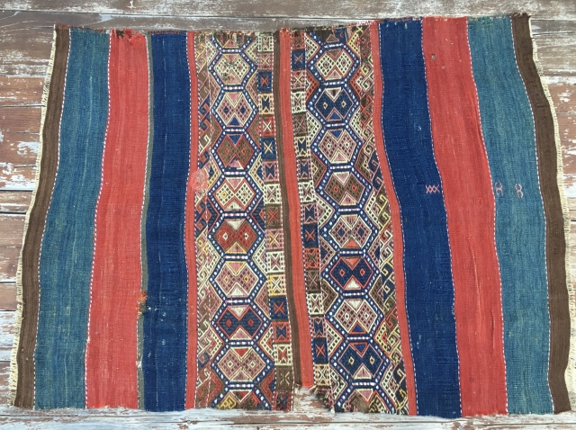 Anatolian cuval or storage bag. Cm 100x135 ca. Old enough to please you. tears, holes, moth wars, but a real beauty. Enjoy.           