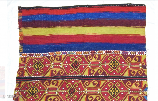 Just out a Turkish collection. Eastern Anatolia wonder. Thank you dear Nomads, you are great artists! Colorful, beautiful, joyous, unusual. Great pattern. Great colors. Fantastic graphics. Great condition despite the small naif  ...
