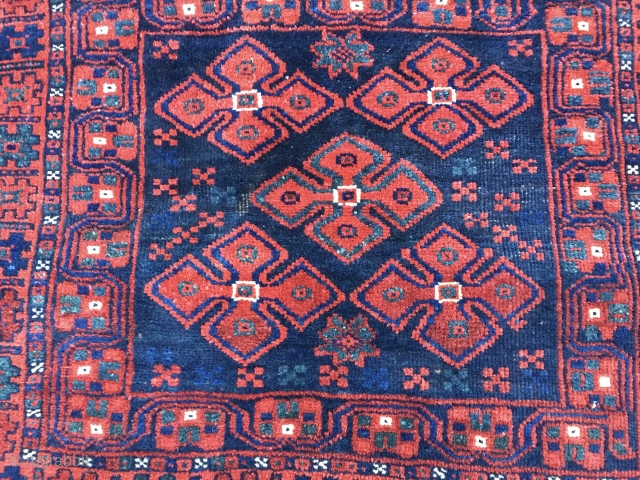 Fars area, Southern Iran. Great Lori pile bag face. Cm 55x60 ca. Late 19/early 20th c. Lovely output. Awesome natural saturated colors. Love it. Summer price: 260 € plus UPS, 35€ to  ...