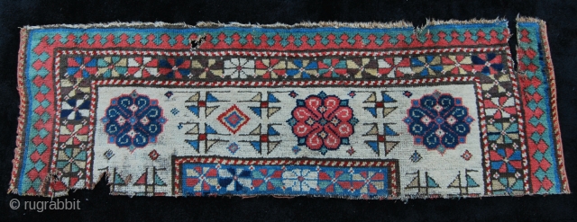 Talish rug fragment. Cm 38x116. Second half 19th century. Great colors, great size, beautiful fragment! See more pics on FB: https://www.facebook.com/media/set/?set=a.10150216856334258.346977.358259864257&type=1
            