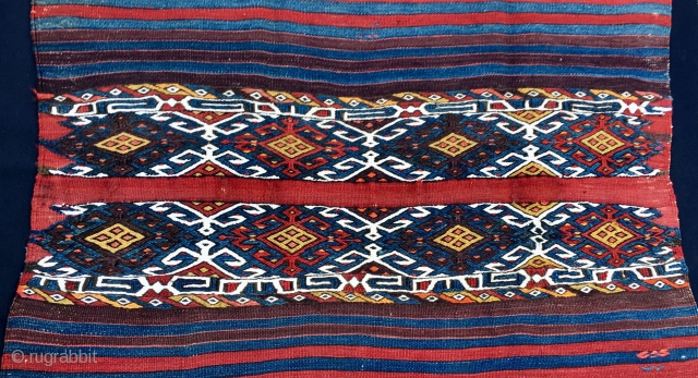 Anatolian cuval/storage bag. Cm 110x145 ca. Early 20th c. Imo might be from Eastern Anatolia, maybe Adiyaman? In good condition.
             