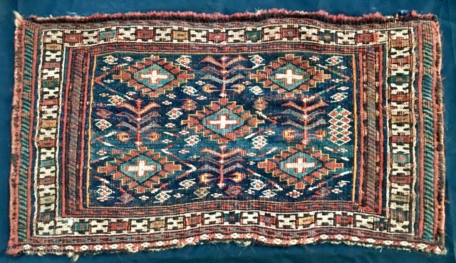 Afshari Sumack mafrash side panel. 
Cm 30x55 ca. Probably 1890 if not earlier. 
This bag travelled a lot in the years, going from collector to collector. I had it long time ago,  ...