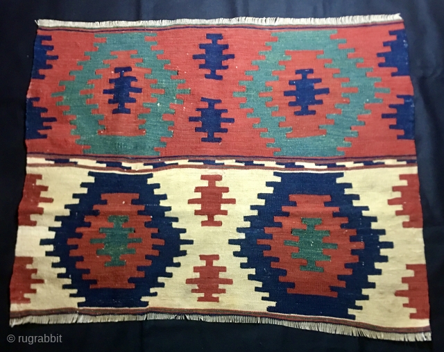 Tribal art? Contemporary art? Modern art?
See by yourself this wonderful Shahsavan flat weave mafrash long panel.
Size is cm 75x95. Age is most probably end of 19th century. Colors are deeply saturated natural  ...