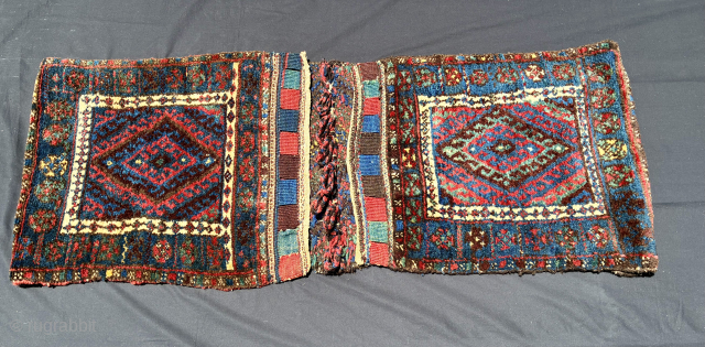 Jaff Kurd pile khorjin.
For once complete! 
Size is cm 55x250 or 21’x102’
Each bag is roughly cm 55x64 or 21’x25’
Age could well be the 4th quarter of the 19th c. or earlier
This khorjin  ...