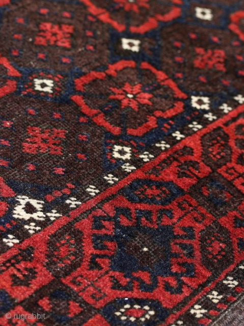 Baluch rug; around 1900; 90 x 163 cm (3`0” x 5`4”),   according D.H.G. Wegner motif in main filed is named “do-güli” (see e.g.: Wegner pl. 24 or Black/Loveless pl 33  ...