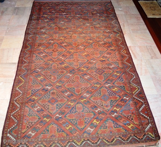 Antique Ersari Bashir Rug 19th Century Size is 5.5x10 (167cmX304cm)
In good condition.                     