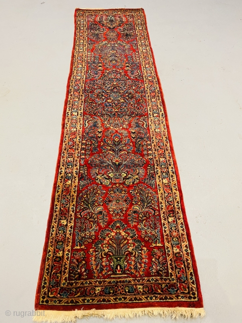 Nice Persian Sarouk  runner from 1920 size is 2.8x12 in very good condition                   