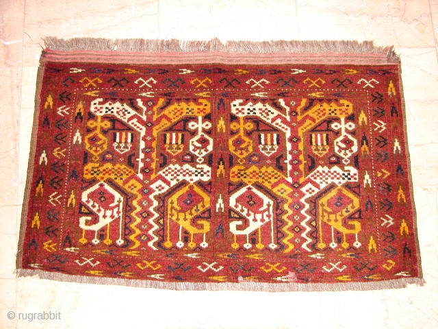 Nice Old  Afghan Vaziri 1.7x2.8 (19cm X 32cm )
19th century or early 20th c
Good Conditions                 