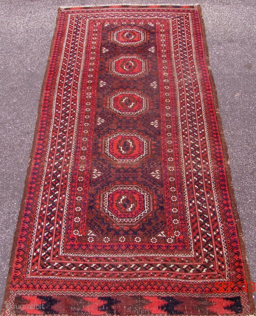 Beluch Rug 19th Century Nice Colors.size is 3.6 X 8.0.  
good condition. 
                   