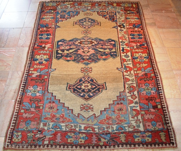 Unique Kurdish(Bijar) Rug Circa 1800 ( In good conditions) 
size 4.4 x 6.4 (134 x 195 cm)                