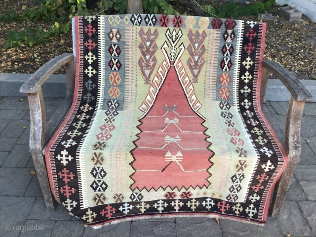 Antique Anatolian kilim. Sweet and elegant. Good condition. 3’7”X4’10”. US buyers only.                     