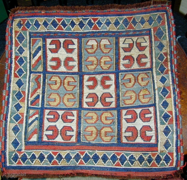 Caucasian soumakh bagface. Unusual design. Excellent condition. 36 x 37 cm                      