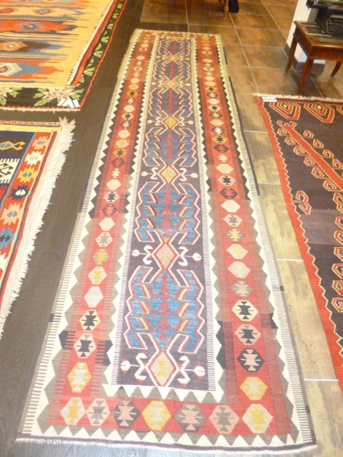 Anatolian Konia Obruk Kilim XIX th.century 108x410 cm                         