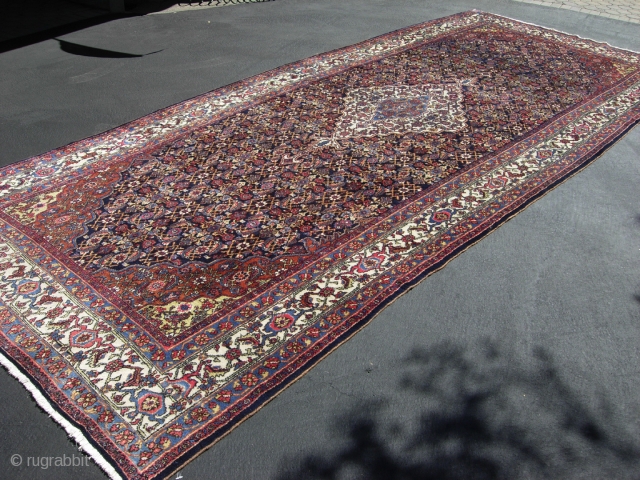 Basically mint 1940's Bibikabad main carpet. Size 7-6" x 17-6" . Some nice greens and decorative ivory borders. For the right home. Please ask any questions       