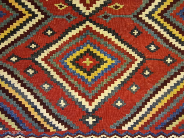5'3'' x 8' / 160cm x 245cm
A lovely Qashqai kilim woven by the Qashqai nomads who are from south-west of Iran, in the first quarter of the 20th century.    