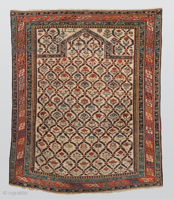 Shirvan Prayer Rug
Lot #	175
Late 19th cent.
Good pile.
4' 4" x 3' 7"
A Private Collection.
Estimate $800-$1,200
Sep 25, 2015
See more at: http://www.cottoneauctions.com/lots/33502/shirvan-prayer-rug#sthash.P6gxrhVf.dpuf              