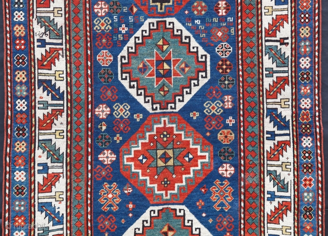 Handsome Moghan-Kazak from Late19th C. (1880-1890) in great condition with a good medium pile.

                   