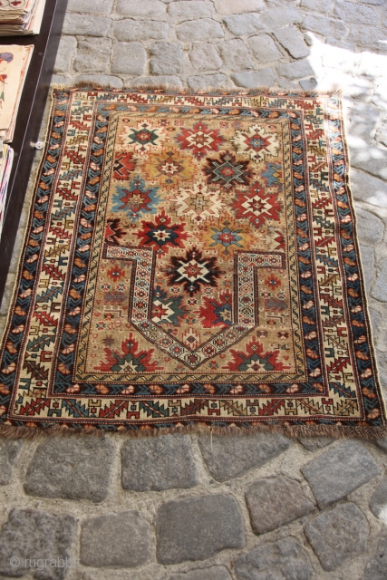 Fantastic Yellow Field Shirvan Prayer Rug from 1870-1890.

can also inform you the price included restoration.                  