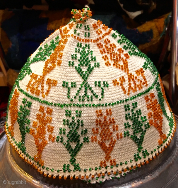 Syrian Beaded Durzi hat.                             