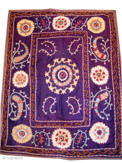 Lakai Suzani, silk on silk embroidery,late 19th.century,size 110 X 140 cm                      