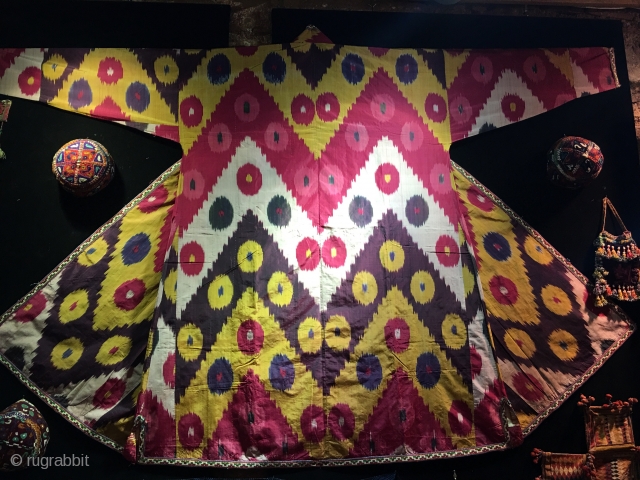 Big Uzbek shahi  Chapan silk and silk,late 19 th.                       