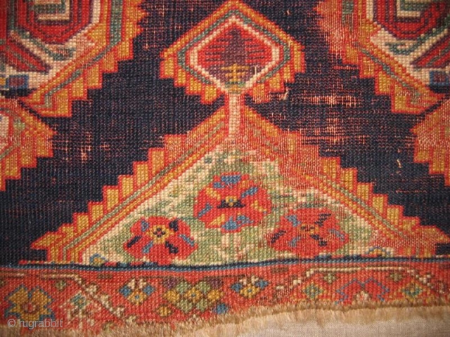 PERSIAN KURDISH RUG Circa.1850 mounted very well on linen,size is 160x115                      