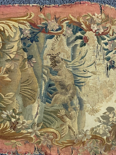 18 th Aubusson Tapestry fragment,Antique Tapestry
Size=70x48 cm                          