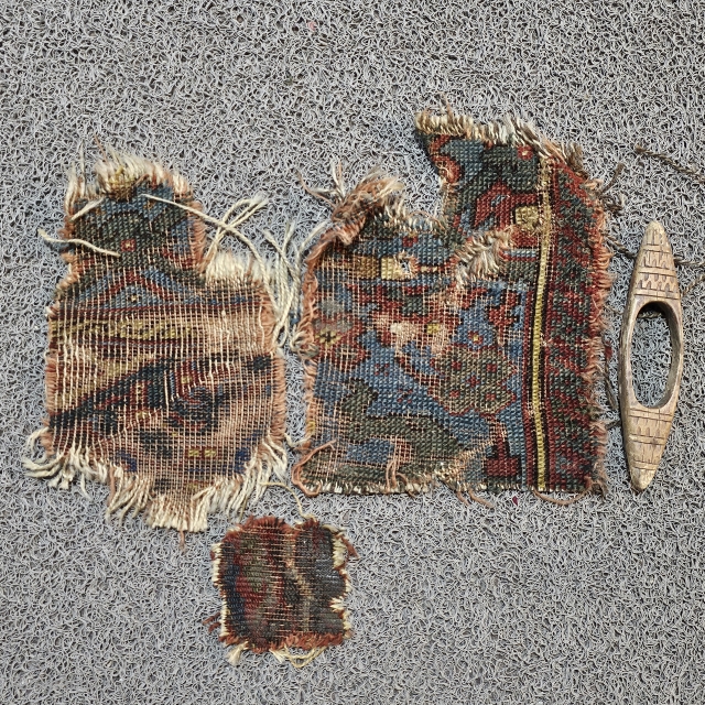 ANTİQUE OUSHAK RUGS FRAGMENT                             