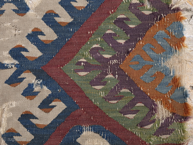  Anatolian kilim fragment,early 18th century.
Please contact salaberina@gmail.com 
Free shipping 
                      