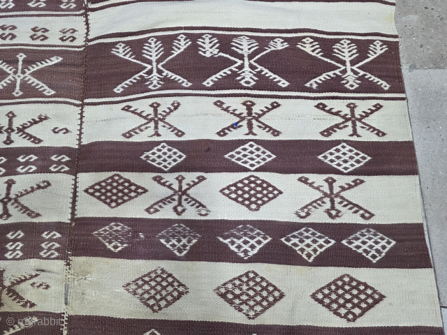 Antique Anatolian Tribal Kilim
Purple and White Striped.
It is primitive design.
Please contact
salaberina@gmail.com