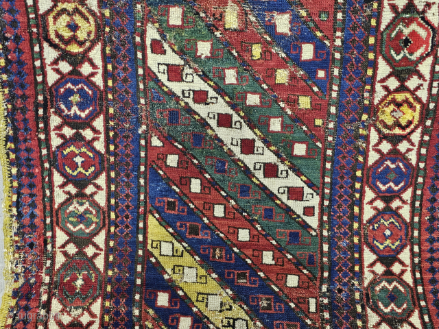 Mid-19th century Antique Caucasian Rug
There are repairs from the past period.
Size:238x96 cm
                     