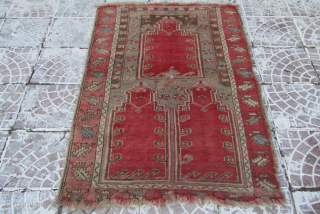 Sivas family pray rug.
three saph 
size=142x92 cm                          