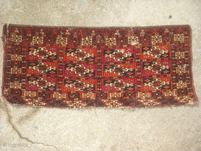 Finely knotted later Tekke mafrash.Some tiny holes.11x26in 28x66cm£                         