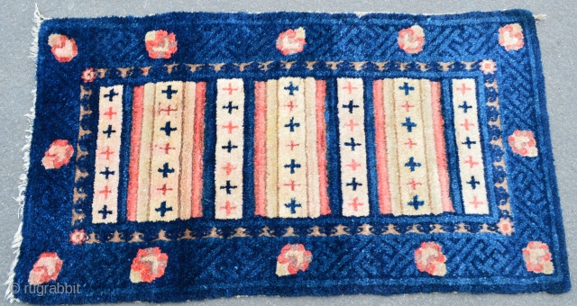 Chinese prayer rug - nice soft wool - 19th century - size 55x102cm                    