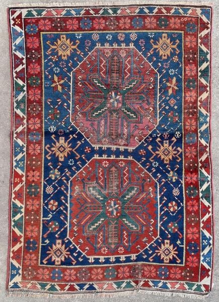 Caucasian rug, 1900 or before.

Origin : Caucasus
Period : 1900 or before
Size : 137 x 96 cm
Material : wool on wool
Wear and old restorations
Vegetable dyes
Handwoven

This rug has been cleaned by a professional.

✦ Price  ...