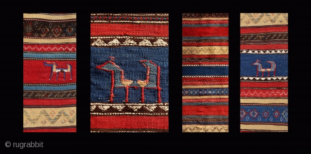 Chiyi Palaz,circa 1870 or older, 310x188cm, most saturated colours, extremely fine weave.

The Chiyi Palaz is considered as one of the main dowry objects, It has been used as a curtain or a  ...