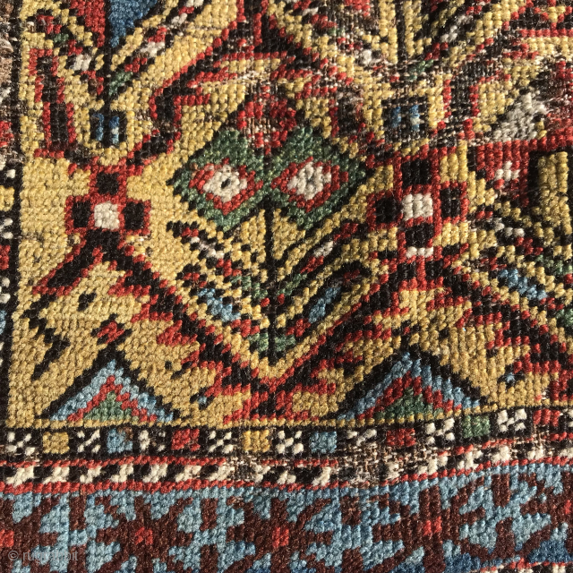 Sunny, small rug from Daghestan, 147x107cm with a rare yellow ground. Second half of 19th,
In need for some care.
For more information please send a mail. 
christinawiese.ceramics@gmail.com