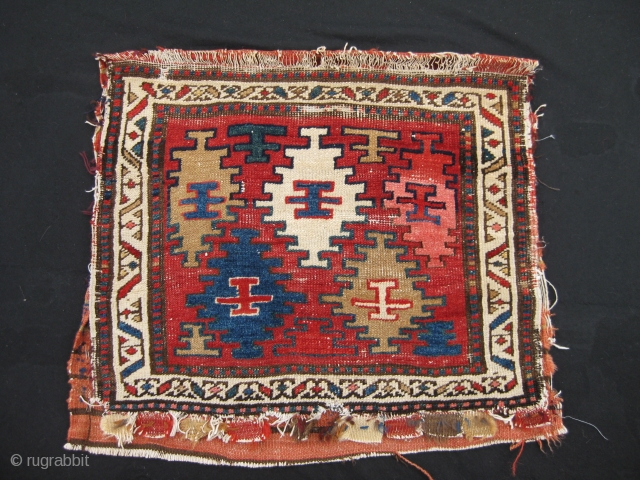 19th-century ShahSavan bag. Wool on cotton foundation; visible wear.
59cm x 48cm (pile face only)
                   