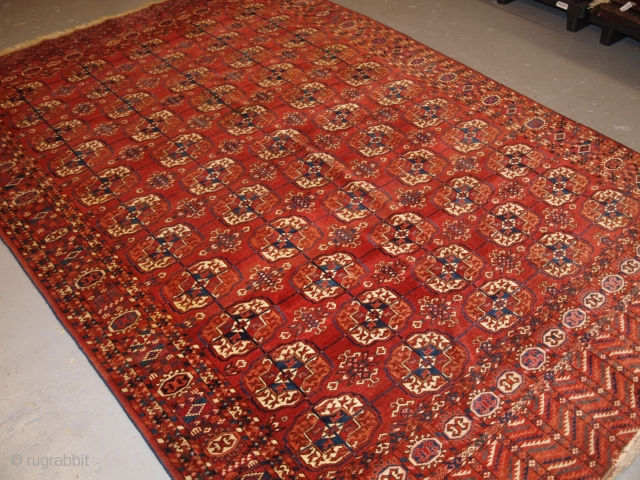 Antique Tekke Turkmen main carpet with 5 rows of 11 guls.
http://www.knightsantiques.co.uk/599136/antique-tekke-turkmen-main-carpet-excellent-long-elem-ends-circa-1880/
Size: 10ft 0in x 6ft 4in (304 x 193cm).
              