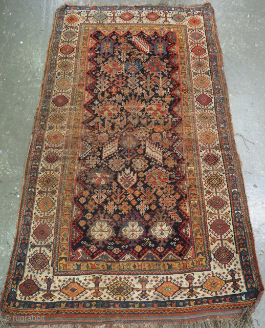 £395 / $500 Shekarlu Qashqai rug in as found condition. Size: 230 x 135cm (7ft 7in x 4ft 1in). Hand washed and ready for use or restoration.
£395 / $500 + shipping at  ...