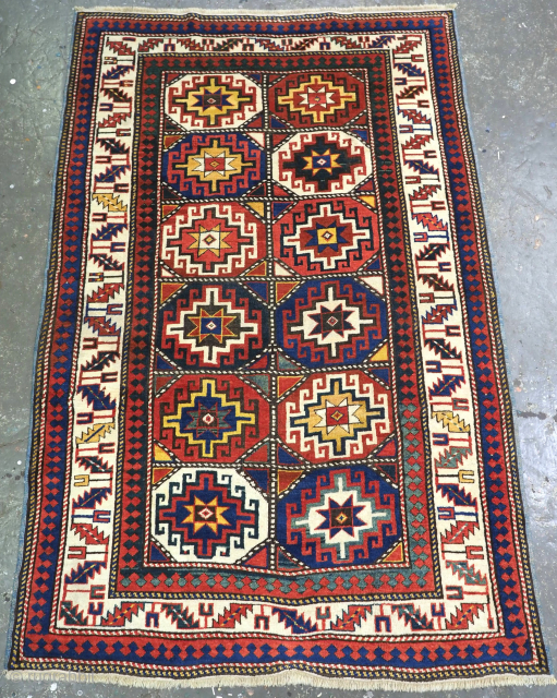 Antique Moghan Kazak rug, size: 192 x 121cm.                         