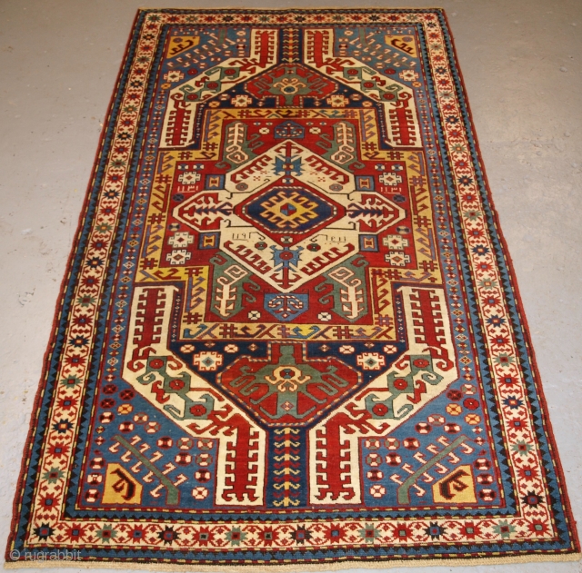 Antique Caucasian Kasim-Usag rug of classic design with superb colour. Dated to the field 1311 (1893). www.knightsantiques.co.uk Size: 7ft 9in x 4ft 4in (237 x 132cm). 

Circa 1893.

Stock number: H-126.   