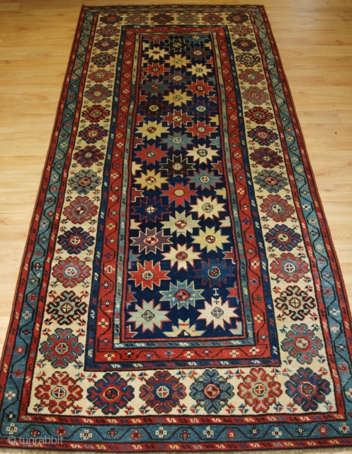 Antique Caucasian Talish long rug with all over star design. www.knightsantiques.co.uk Size: 8ft 6in x 3ft 6in (260 x 107cm). 

2nd half 19th century.

A superb example of a Talish long rug, multi  ...