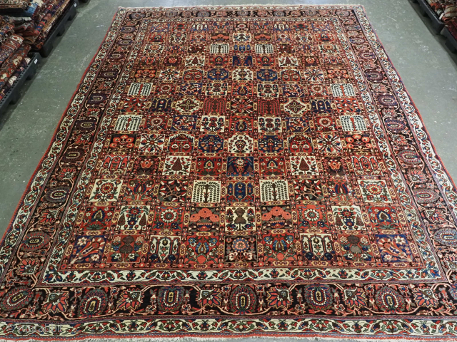 Stunning Bakhtiari 'Garden' carpet, of good large size, outstanding colour and excellent condition. Size: 416 x 333cm (13ft 8in x 10ft 11in). www.knightsantiques.co.uk
          